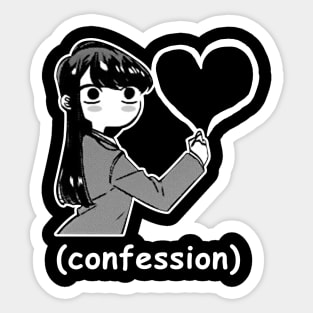 Funny Manga Komi San Confession Meme Sticker